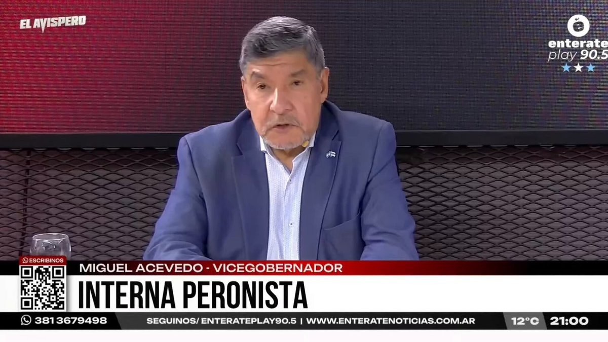 Miguel Acevedo se pronuncia sobre la interna del PJ tucumano